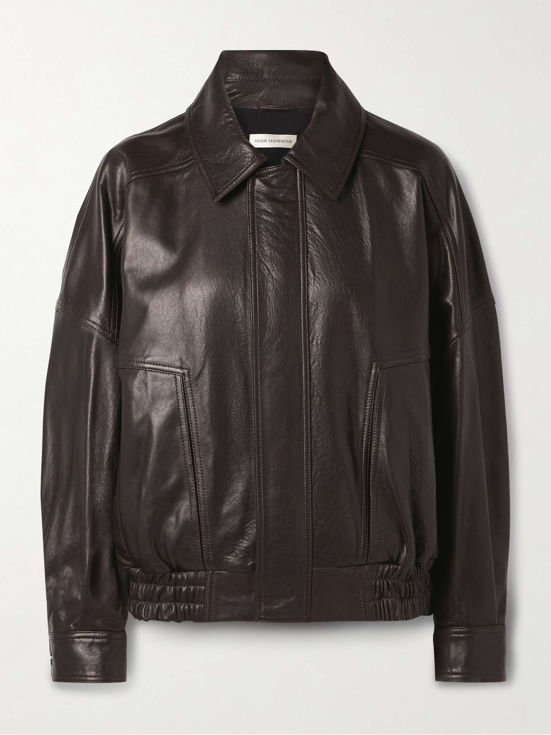 Dalma Leather Bomber Jacket