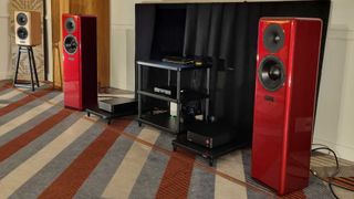 March Audio loudspeakers in a demonstration room at the Australian Hi-fi Show 2023