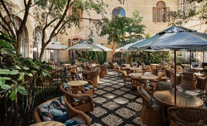 The courtyard at Soho House São Paulo