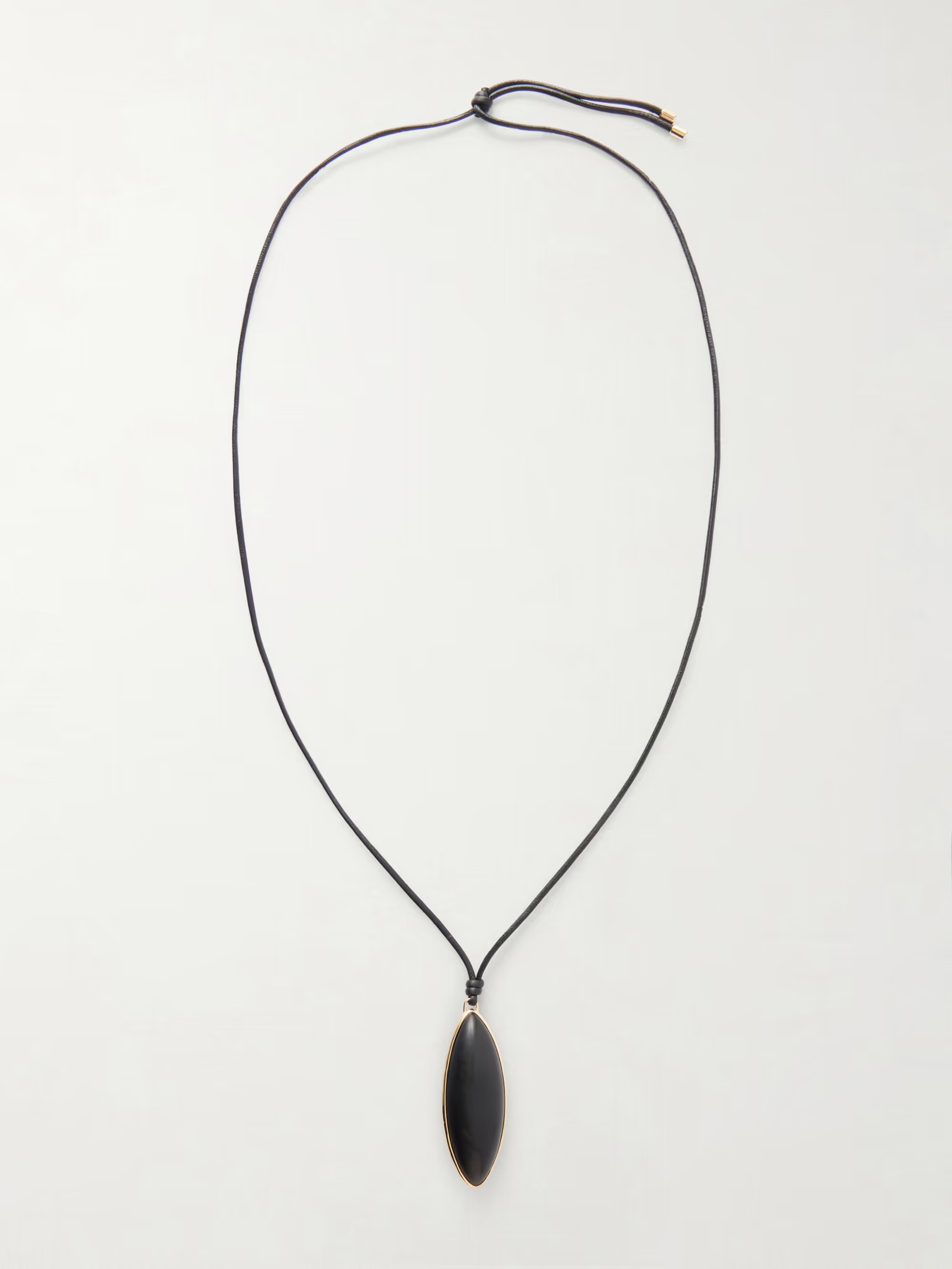 Jennifer Fisher, Dagger Gold-plated, Quartz and Leather Necklace