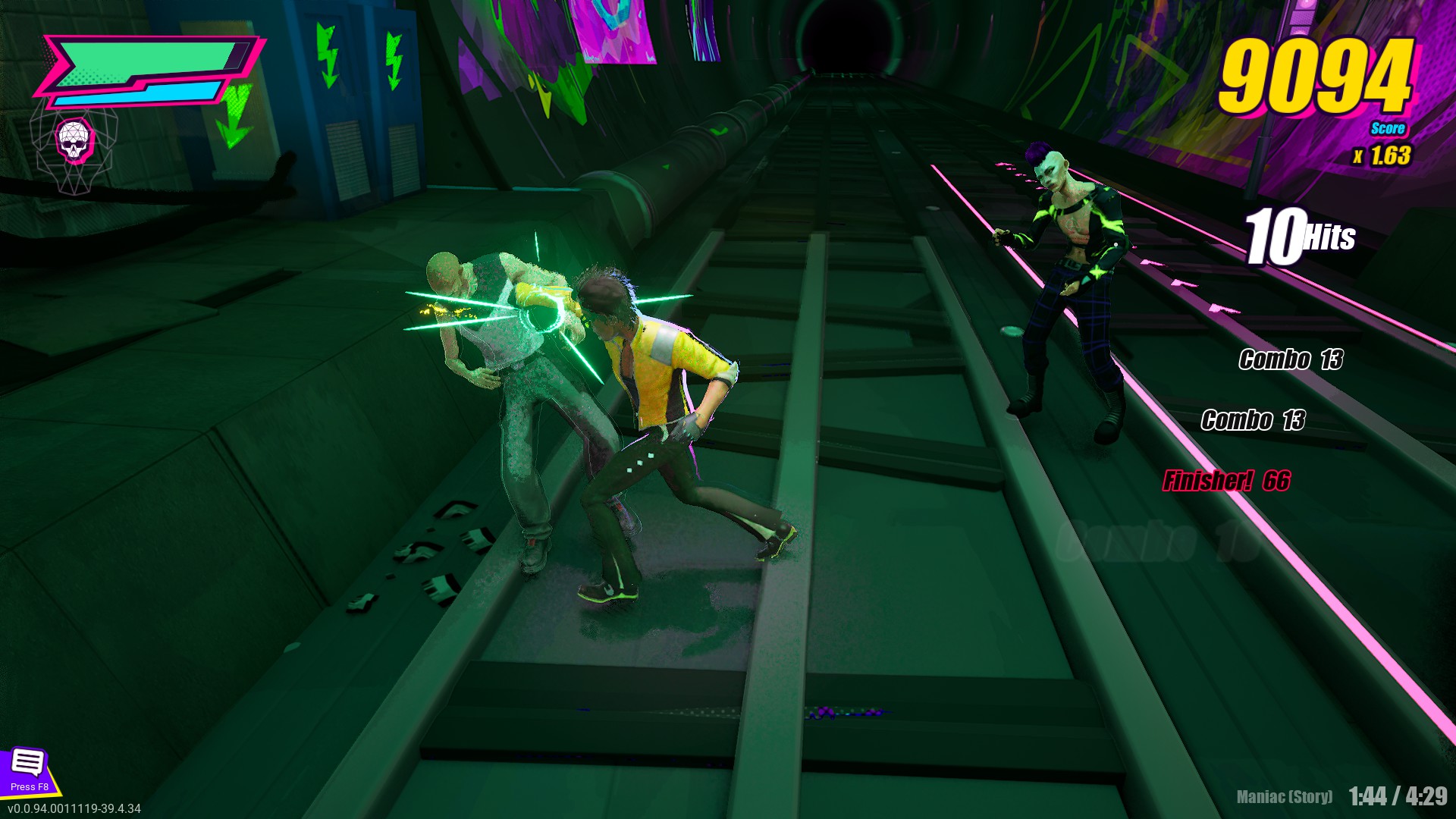 Screenshots from Dead as Disco, a funky rhythm beat-'em-up by Brain Jar Games Inc.