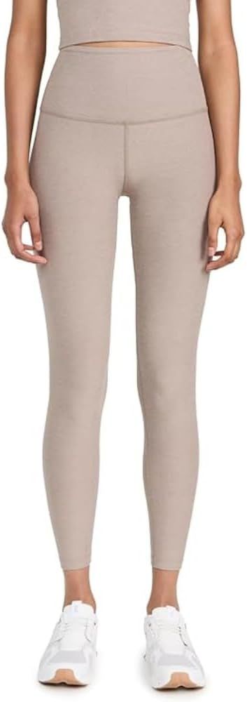 Beyond Yoga, Beyond Yoga Women's Spacedye Caught in the Midi Leggings, Birch Heather, Tan, M