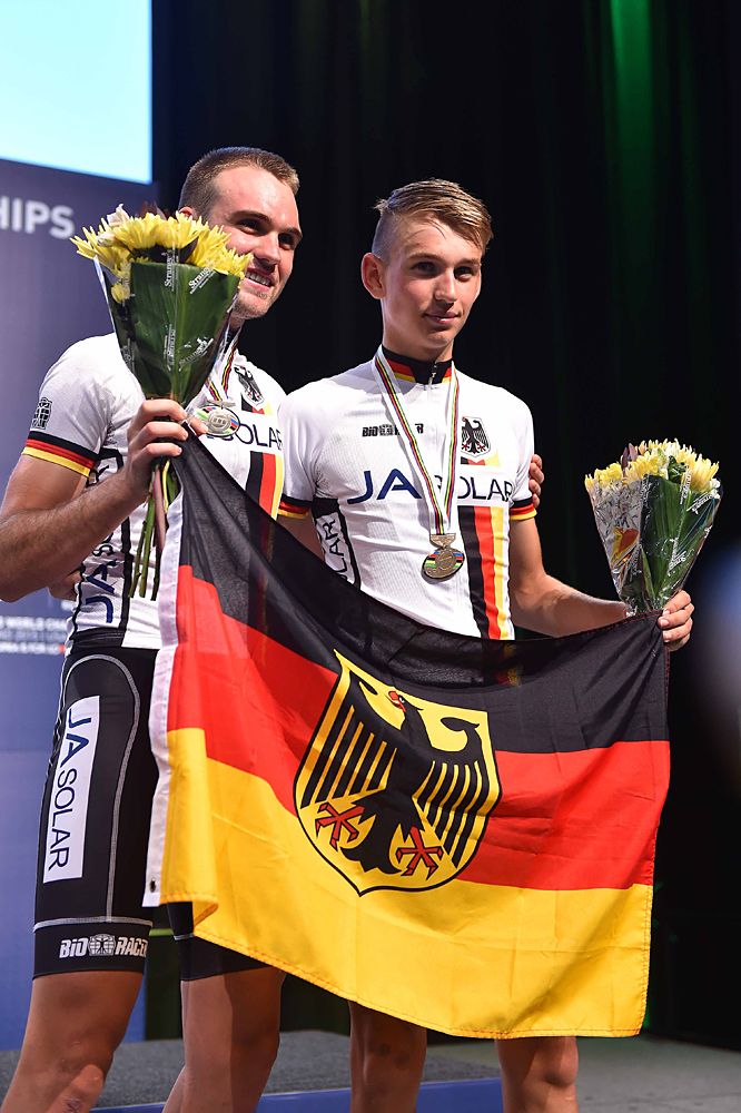 Germany's Maximilian Schachmann takes silver and Lennard Kamna bronze