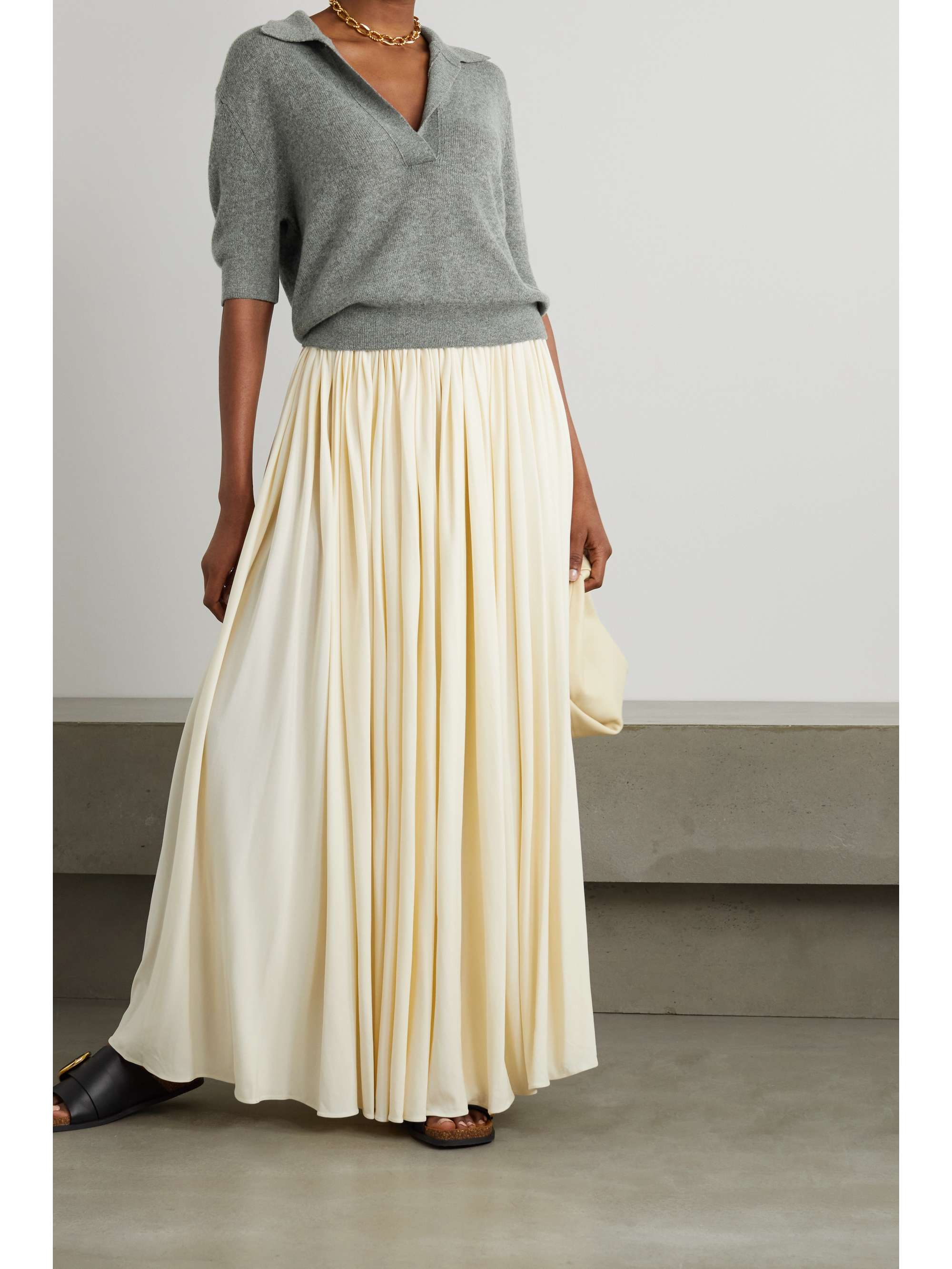 Shrunken Jo Cashmere-Blend Polo Shirt