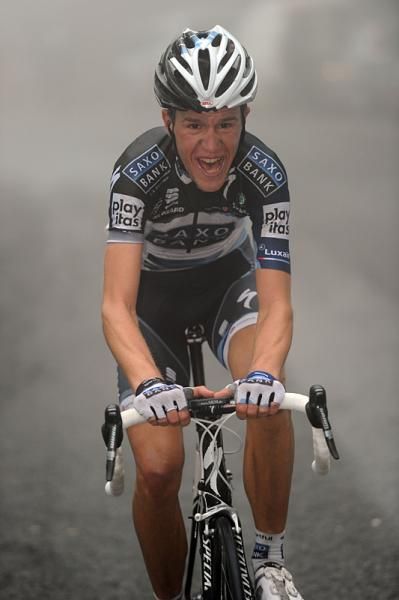 Chris Anker S&oslash;rensen (Saxo Bank) on his way to the stage win.