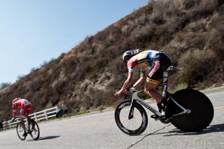Phil Gaimon (Kenda/5 Hour Energy) passes another rider on the way up.