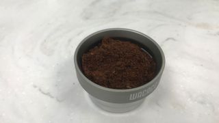 Wacaco Picopresso portafilter with tamped coffee