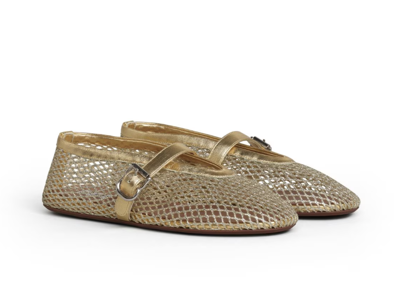 Ala&amp;iuml;a, Ballet Flats in Laminated Fishnet-10,5 (us)
