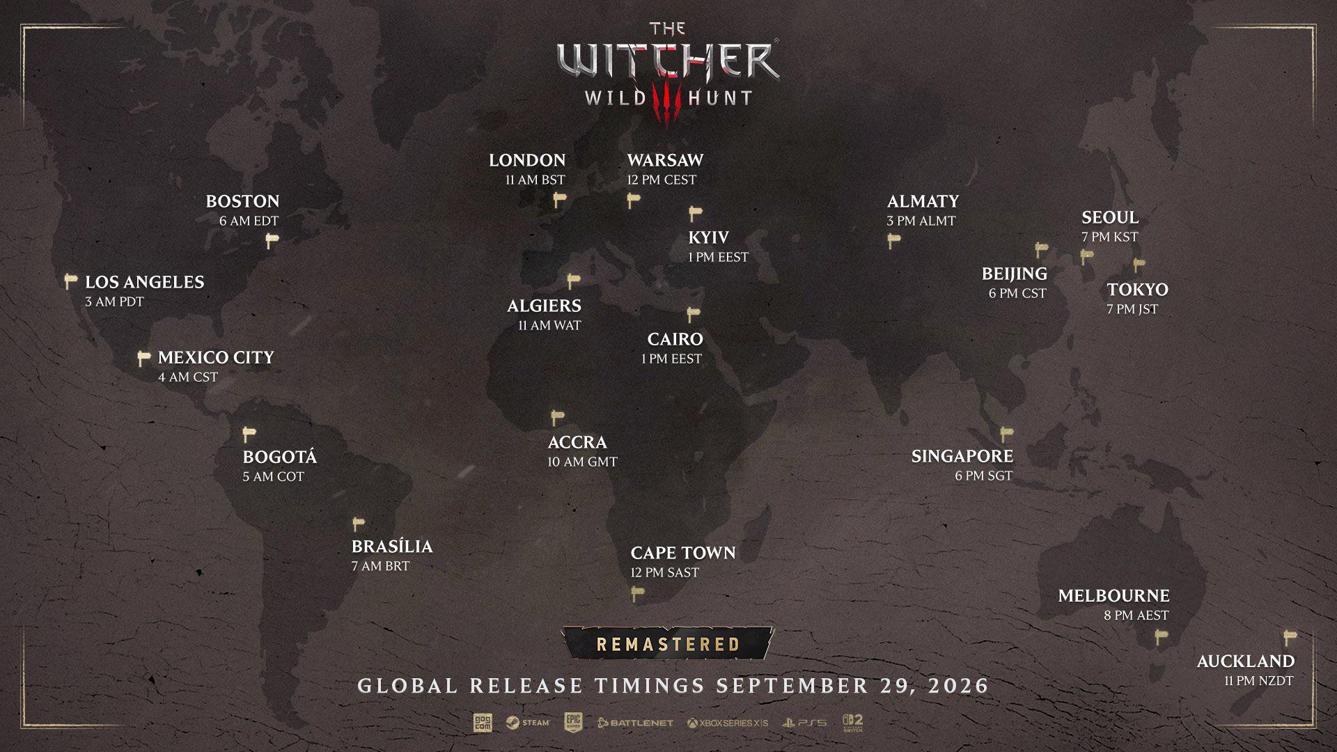 Witcher 3 Remastered release times
