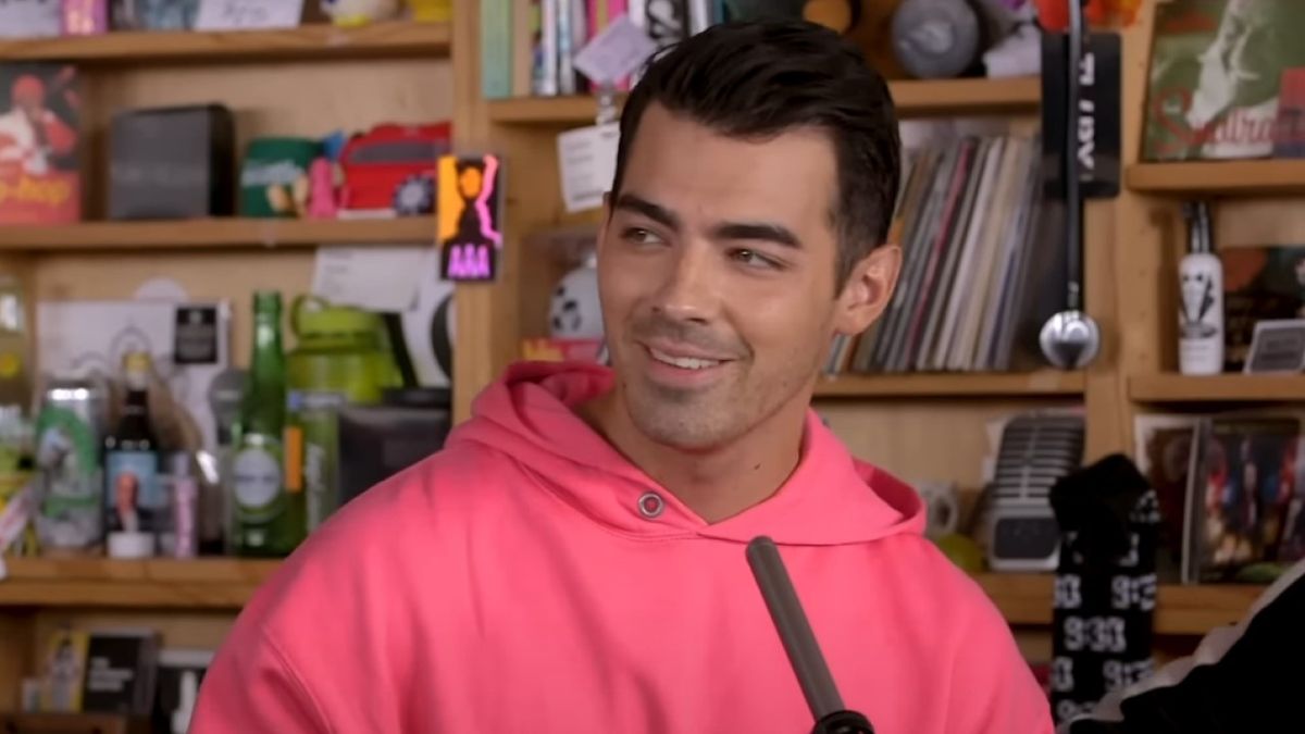 Joe Jonas during a Jonas Brothers performance at NPR.