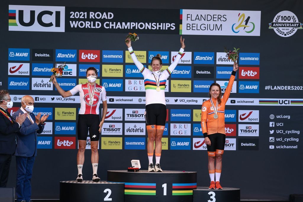 Ellen van Dijk takes the top step of the women's time trial world championship