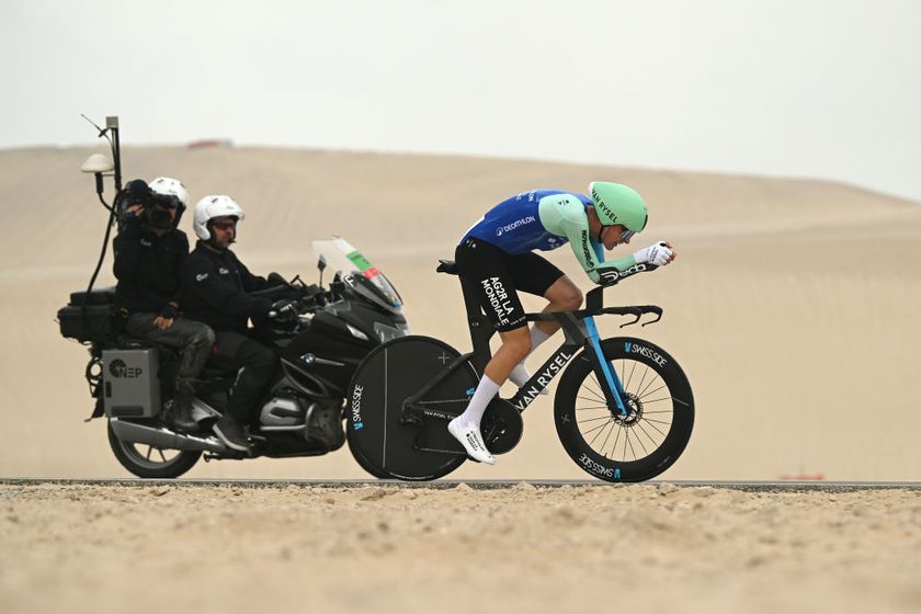 AL HUDAYRIYAT ISLAND ABU DHABI UNITED ARAB EMIRATES FEBRUARY 18 Paul Seixas of France and Decathlon AG2R La Mondiale Team competes during the 7th UAE Tour Stage 2 a 122km individual time trial stage from Al Hudayriyat Island to Al Hudayriyat Island UCIWWT on February 18 2025 in Abu Dhabi United Arab Emirates Photo by Dario BelingheriGetty Images