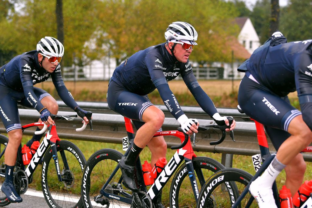 AALTER BELGIUM OCTOBER 01 Mads Pedersen of Denmark and Team Trek Segafredo during the 16th BinckBank Tour 2020 Stage 3 a 157km stage from Aalter to Aalter BinckBankTour BinckBankTour on October 01 2020 in Aalter Belgium Photo by Luc ClaessenGetty Images
