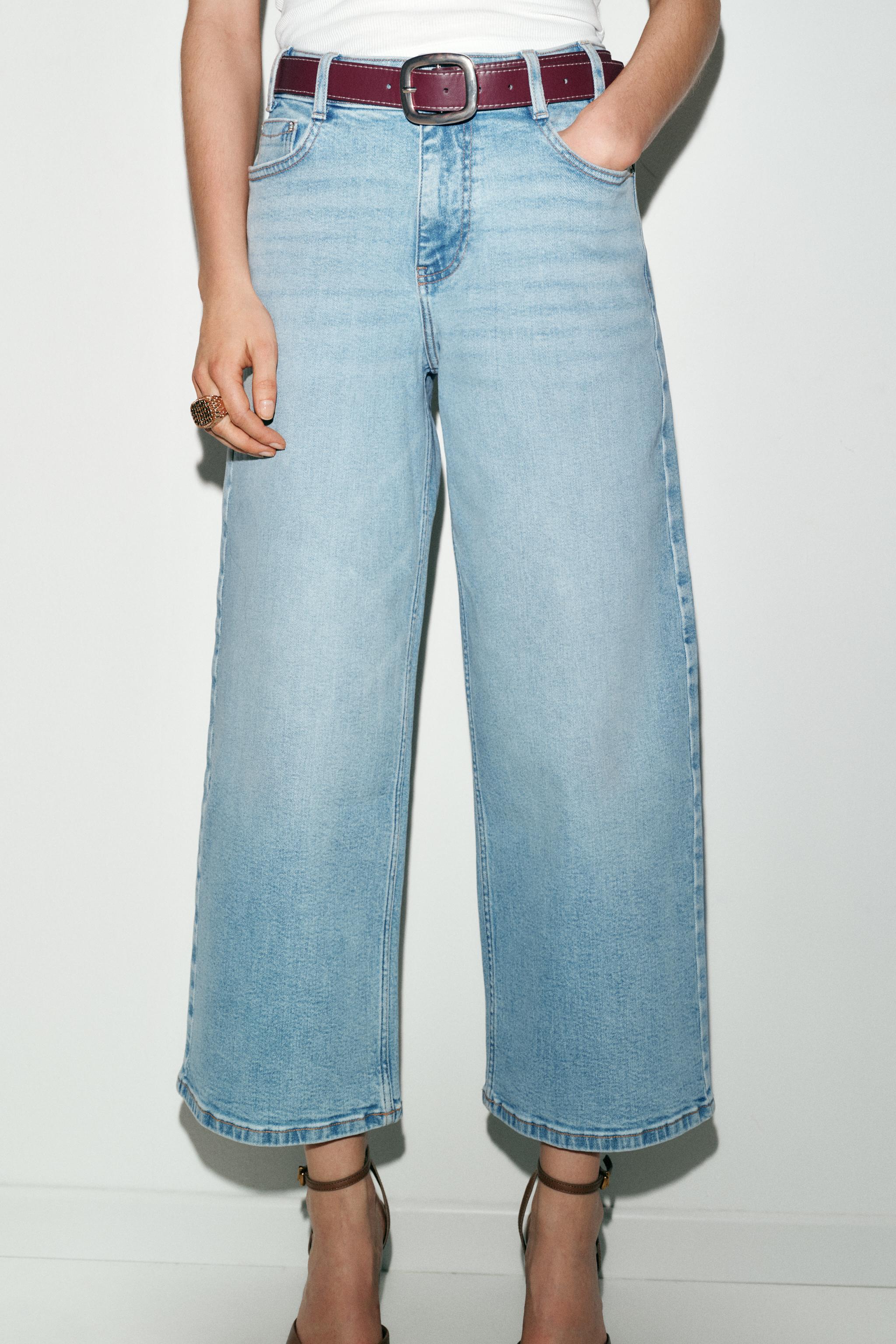 Z.10 High-Waist Belted Culottes Jeans