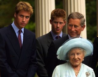 Prince William, Prince Harry and the Queen Mother