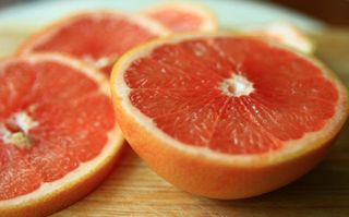 Sliced grapefruit