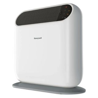 A white and grey Honeywell portable space heater