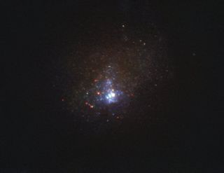 A Hubble Space Telescope image of the Kinman Dwarf galaxy.