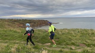 Anna Rutherford runs Southern upland way with support runner Richard edge