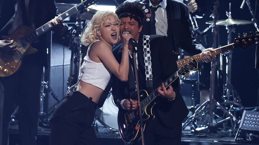 South Korean-New Zealand singer Rose (L) and US singer-songwriter and record producer Bruno Mars perform on stage during the 68th Annual Grammy Awards at the Crypto.com Arena in Los Angeles on February 1, 2026. (Photo by VALERIE MACON / AFP via Getty Images) / -- IMAGE RESTRICTED TO EDITORIAL USE - STRICTLY NO COMMERCIAL USE --