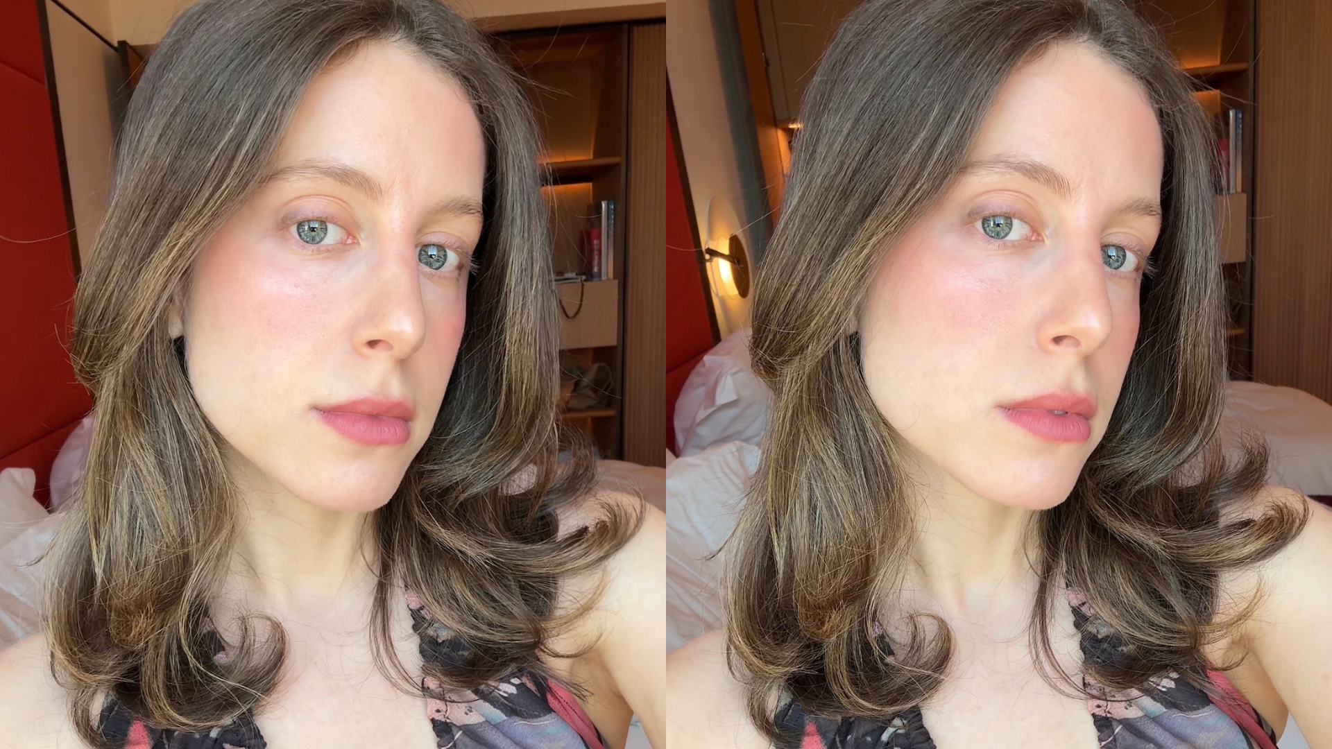 Jamie Schneider after applying Hourglass's Illusion Luminous Glow Foundation