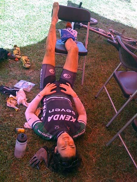 Mary McConneloug still smiling after stage two.