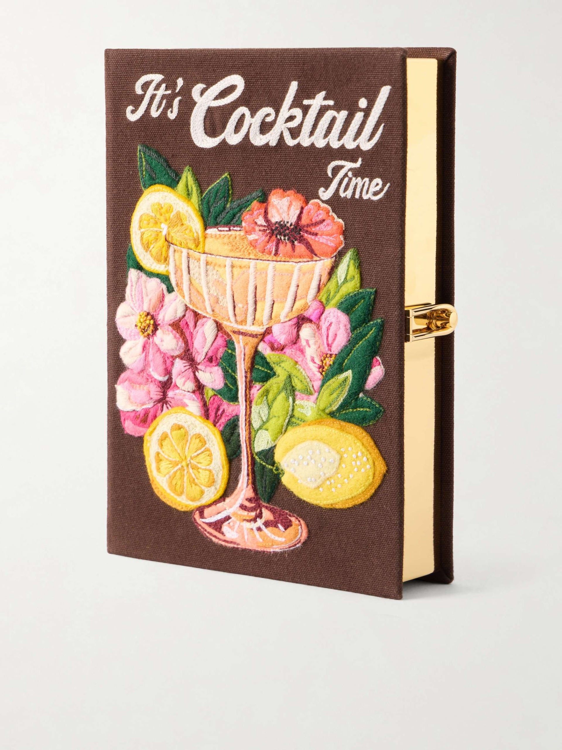 It's Cocktail Time Appliqu&amp;eacute;d Embroidered Clutch