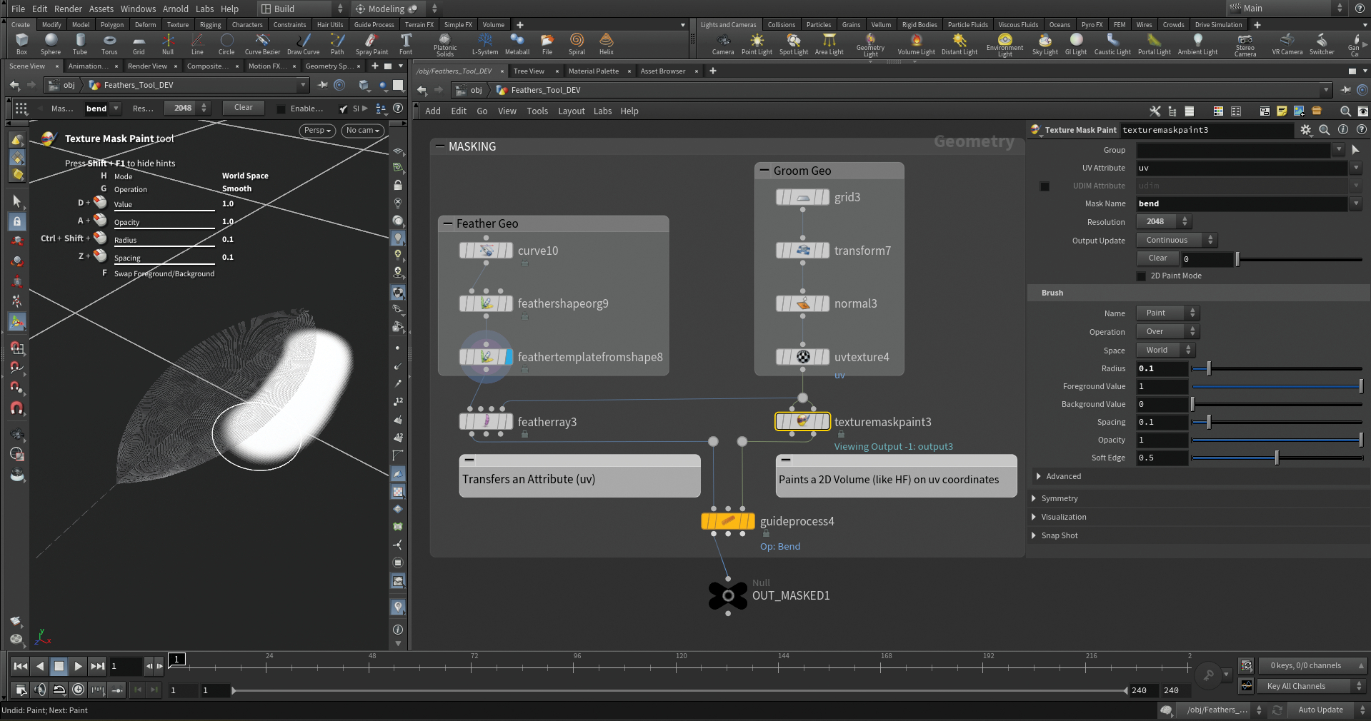 Follow Mario Leone's tutorial to use Houdini 20 feather tool, image 9