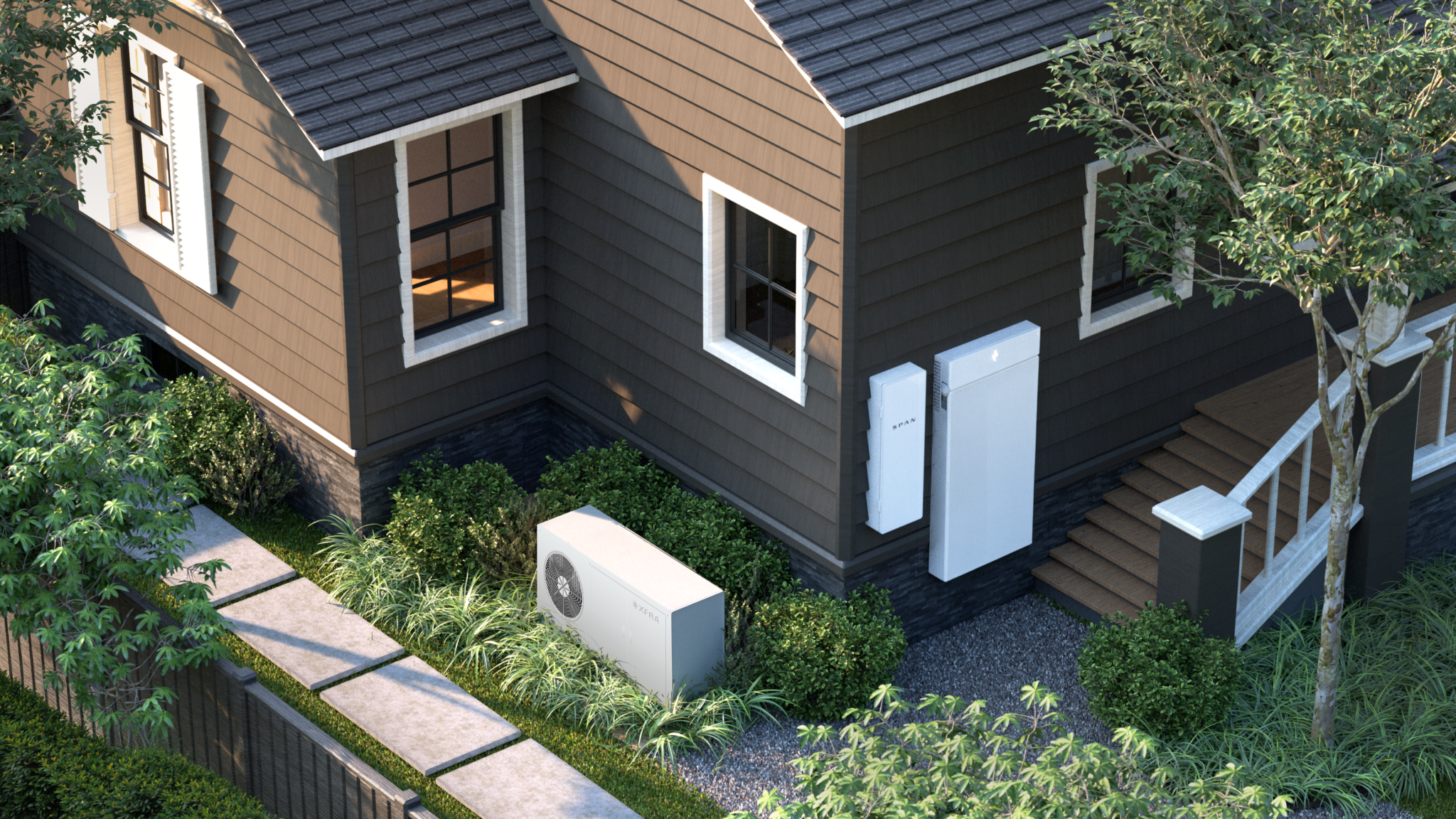 SPAN XFRA nodes will be installed close to the house with a panel and backup battery