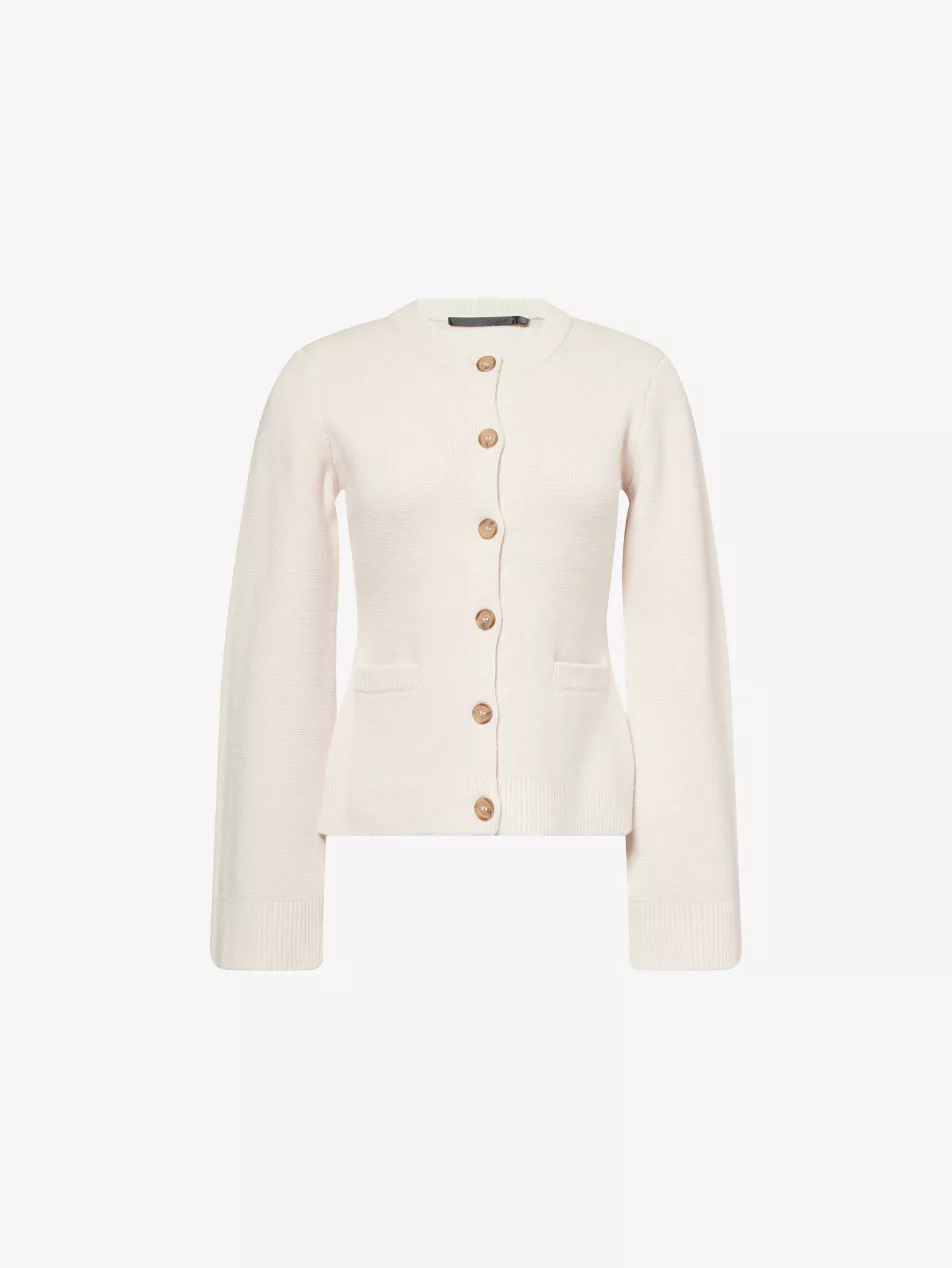 Cooper Round-Neck Wool and Cashmere Cardigan - Xs