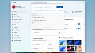 Windows 11 AI agent in Settings