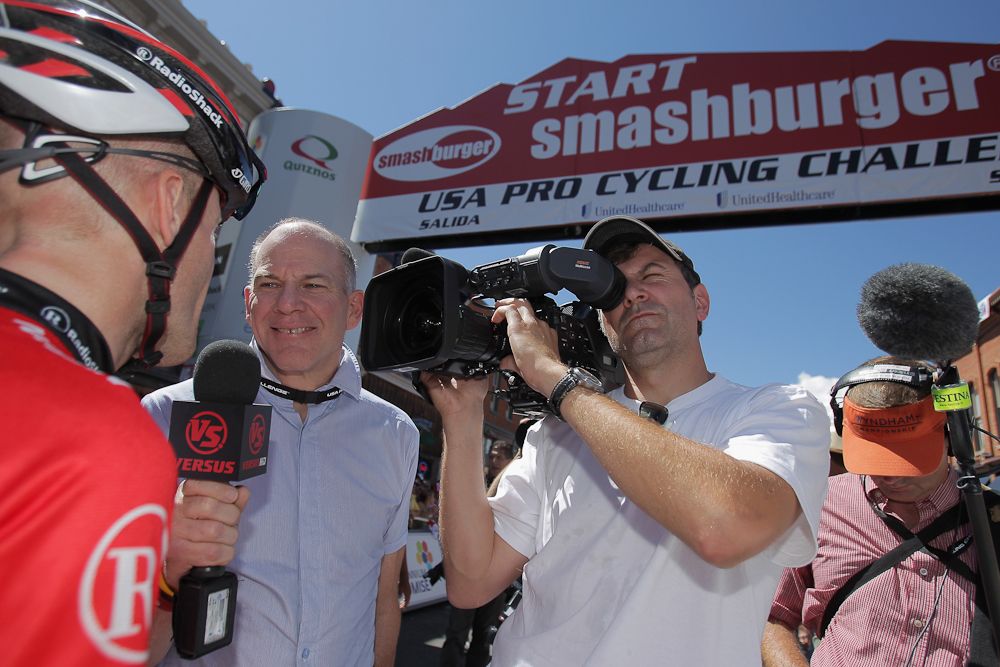 Former racer Bob Roll works on the other side of the cameras now.