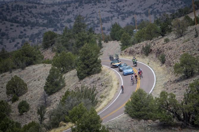 The front group on the climb out of the cliff dwellings.