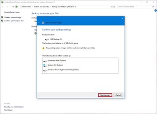 Start Windows 10 Backup