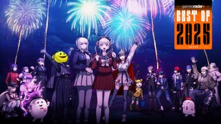 The party in The Hundred Line enjoy fireworks under a night sky, with the GamesRadar+ Best of 2025 badge