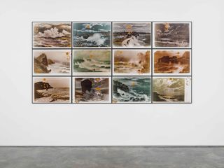 Hiller’s blown-up postcard works of raging seascapes are imbued with an unsettling other-ness