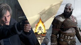 Screenshots from RE4, Shinobi, and God of War Ragnarok