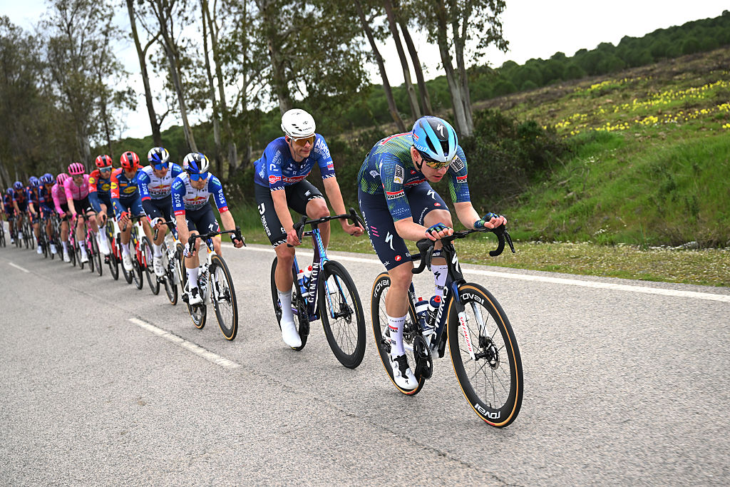 TAVIRA, PORTUGAL - FEBRUARY 18: Jonathan Vervenne of Belgium and Team Soudal Quick-Step competes during the 52nd Volta ao Algarve em Bicicleta 2026 - Stage 1 a 183.5km stage from Vila Real de Santo Antonio to Tavira on February 18, 2026 in Tavira, Portugal. (Photo by Dario Belingheri/Getty Images)