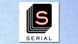 The logo of the Serial podcast on a blue background