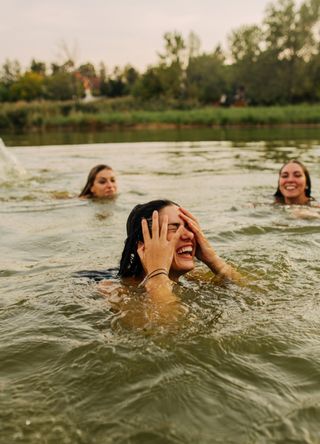 Women wild swimming