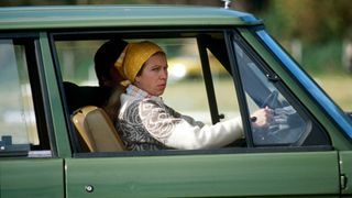 UNITED KINGDOM - OCTOBER 09: Princess Anne Driving Her Range Rover Four Wheel Drive Car At Knowlton Horse Trials. She Is Pregnant Expecting Her First Baby