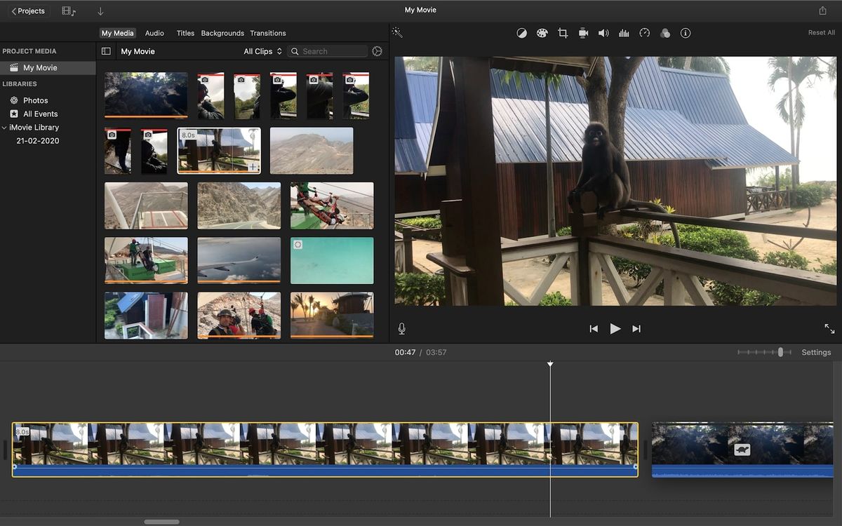 Screenshot of Apple iMovie