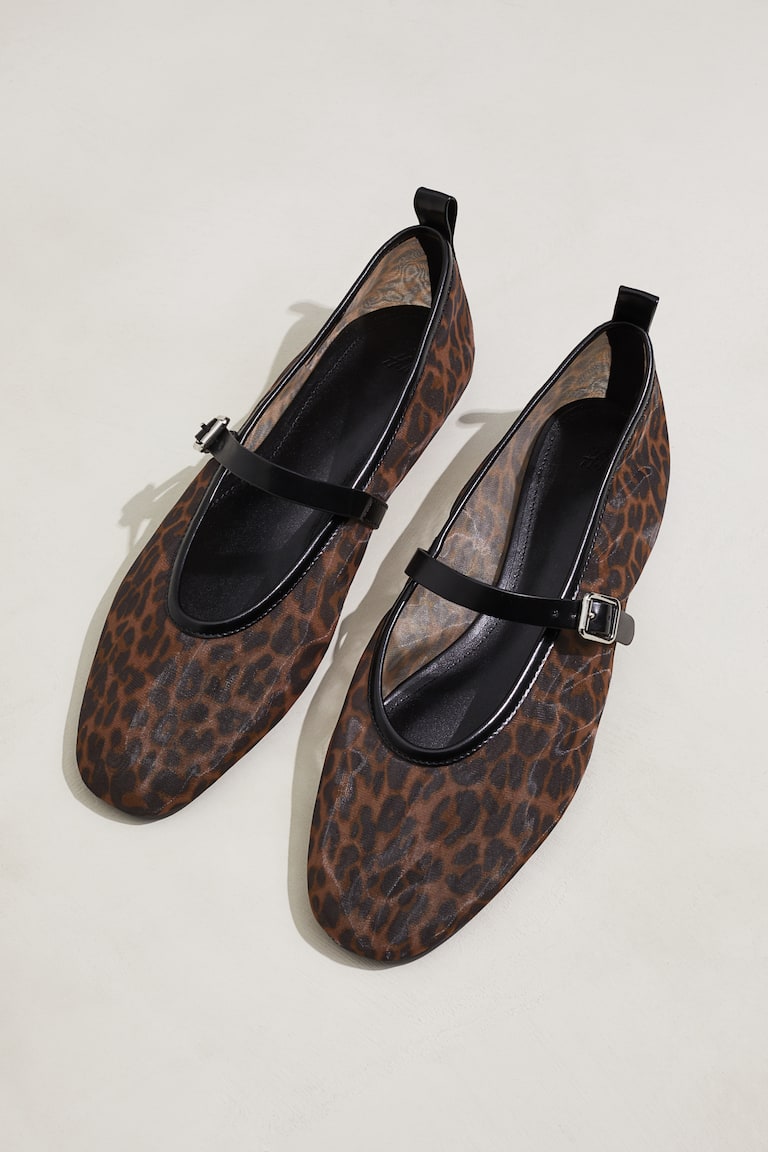 Mesh Mary Jane Ballet Pumps