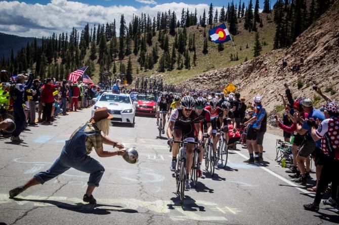 Jens Voigt leads a Trek time trial to chase down the front group on Monarch Mountain