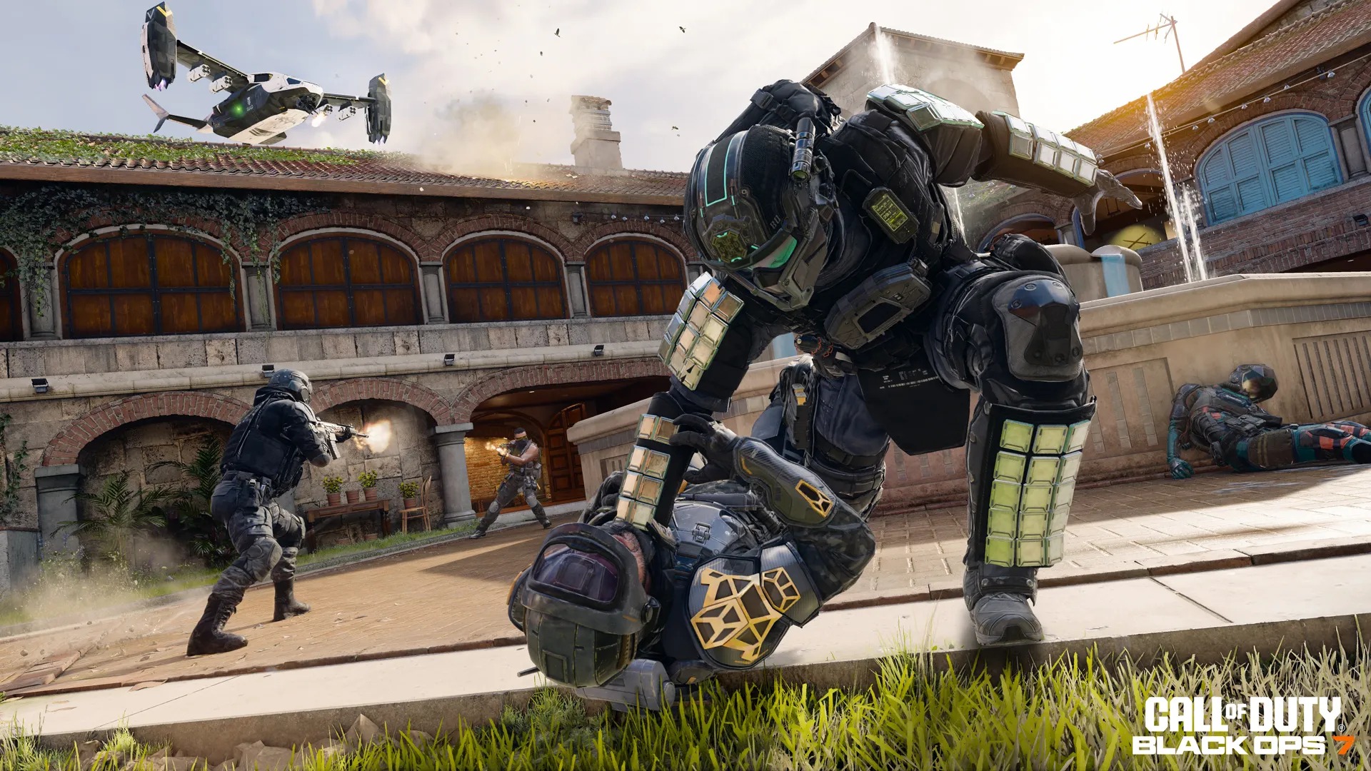 Call of Duty: Black Ops 7 Season 3 screenshots including weapon prestige camos, new mode gameplay for freerun and demolition, and new operator skins.