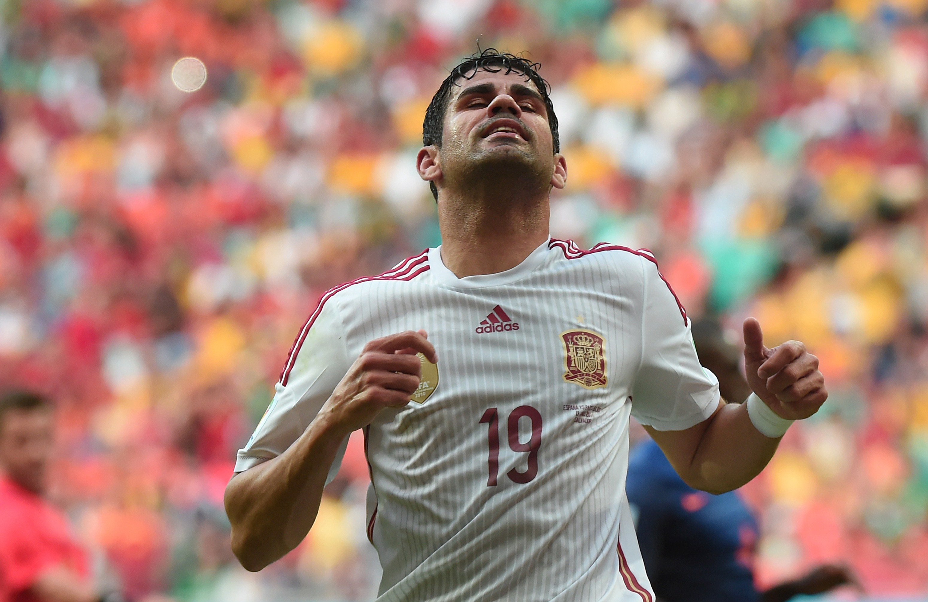 Diego Costa in action for Spain against the Netherlands at the 2014 World Cup.