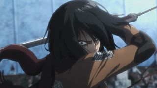 Mikasa in Attack on Titan.