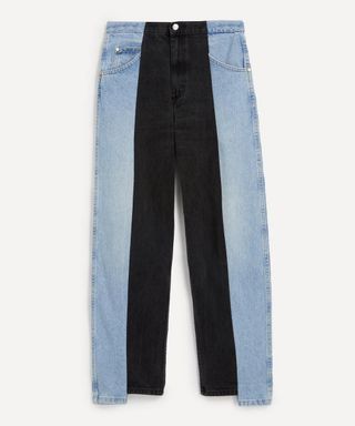 Contrast Denim Boyfriend Jeans