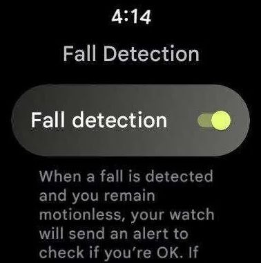 The user enabling the Pixel Watch's fall detection feature on the device.