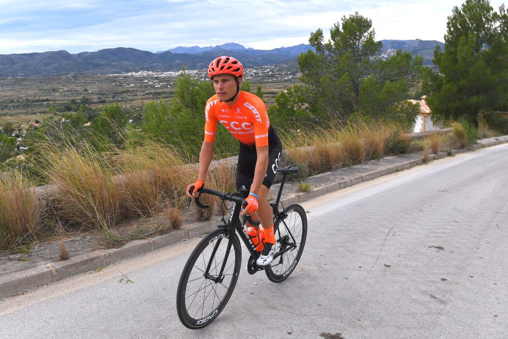 DENIA SPAIN DECEMBER 13 Fausto Masnada of Italy and CCC Team during the Team CCC 2020 Training CCCProTeam on December 13 2019 in Denia Spain Photo by Tim de WaeleGetty Images